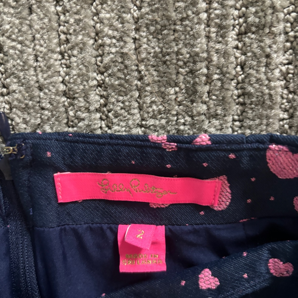 Blue skirt with pink hearts - Picture 2 of 2